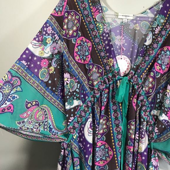 Boho Paisley Print Kimono Top NEW Small - Picture 5 of 8
